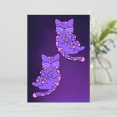 Lila Kitten Twins 2 Karte (Stehend Vorderseite)