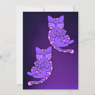 Lila Kitten Twins 2 Karte