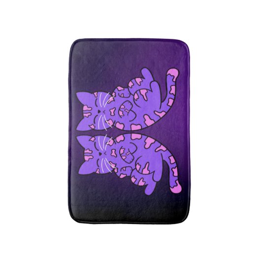 Lila Kitten Twins Badematte (Vorderseite Vertikal)