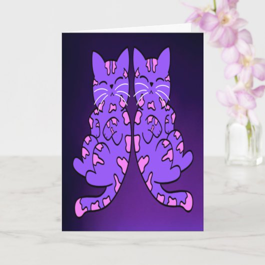 Lila Kitten Twins Karte (Orchidee)