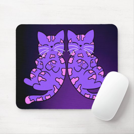 Lila Kitten Twins Mousepad (Mit Mouse)