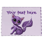 Lila Kitty-große Geschenk-Tasche Große Geschenktüte (Vorderseite)