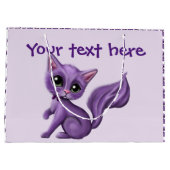 Lila Kitty-große Geschenk-Tasche Große Geschenktüte (Rückseite)