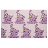 Lila Kitty-Katzen-Muster-grafischer Entwurf Stoff (Fat Quarter (45,7 x 55,9 cm))