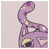 Lila Kitty-Katzen-Muster-grafischer Entwurf Stoff (Nahaufnahme)