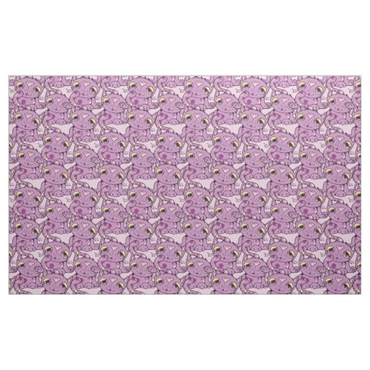 Lila Kitty-Katzen-Muster-grafischer Entwurf Stoff (Yard (91,4 cm))