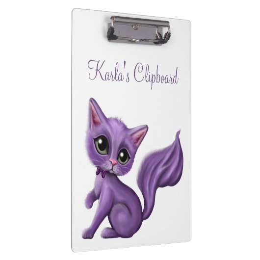 Lila Kitty personalisiert Klemmbrett (Rechts)