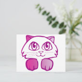 Lila Kitty Postkarte (Stehend Vorderseite)