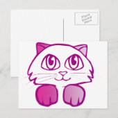 Lila Kitty Postkarte (Vorne/Hinten)