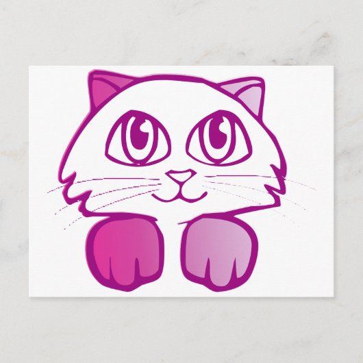 Lila Kitty Postkarte (Vorderseite)