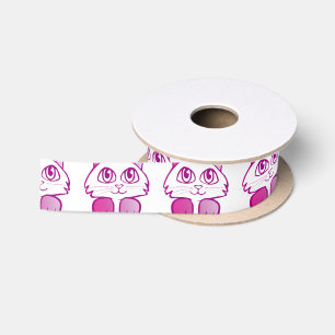 Lila Kitty Satinband