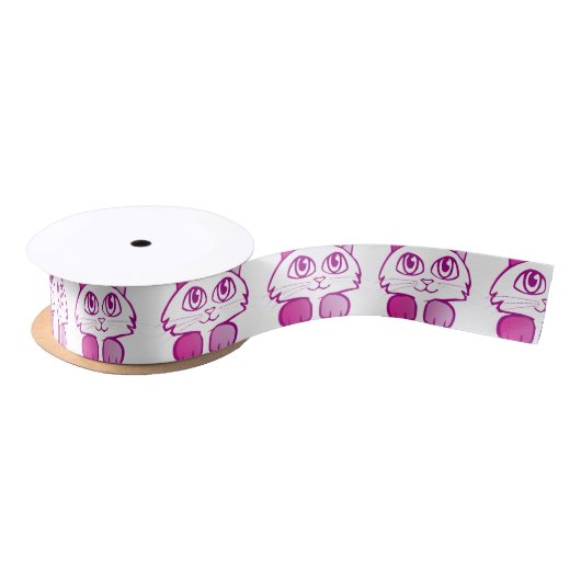 Lila Kitty Satinband (Spule)