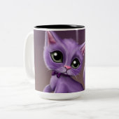 Lila Kitty Zwei-Ton Tasse (Vorderseite Links)