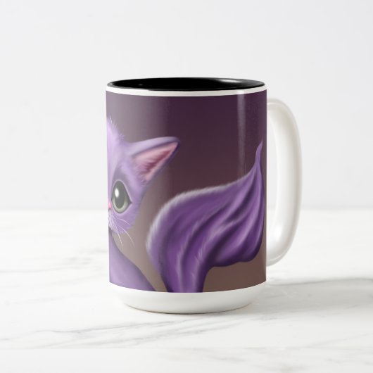 Lila Kitty Zwei-Ton Tasse (VorderseiteRechts)