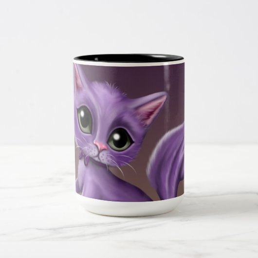 Lila Kitty Zwei-Ton Tasse (Mittel)