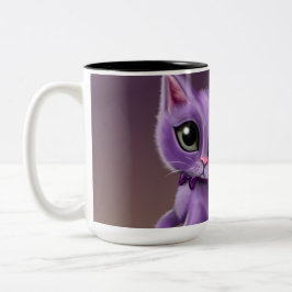 Lila Kitty Zwei-Ton Tasse