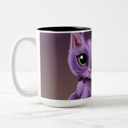 Lila Kitty Zwei-Ton Tasse (Links)