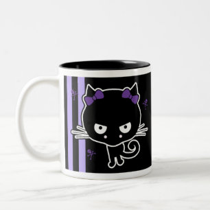 Lila Kitty Zweifarbige Tasse