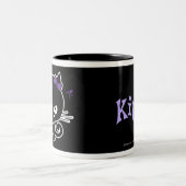 Lila Kitty Zweifarbige Tasse (Mittel)
