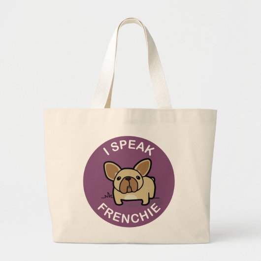 Lila Kitz spreche ich Frenchie Jumbo Stoffbeutel (Vorne)