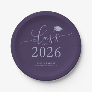Lila Klasse 2025 Absolventin Pappteller