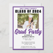 Lila Klasse 2025 Foto Moderne Graduation Party Einladung (Vorderseite)