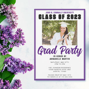Lila Klasse 2025 Foto Moderne Graduation Party Einladung