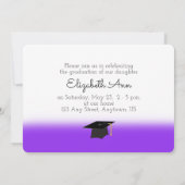 Lila Klasse des horizontalen Fotos Abschluss 2017 Einladung (Rückseite)