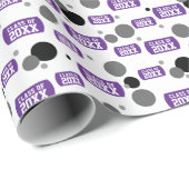 Lila "Klasse von" Dog-Tag- und Dotmuster Geschenkpapier (Rolleneckpunkt)