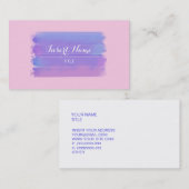 Lila klassische RoseWatercolorBrushstrokes Visitenkarte (Vorne/Hinten)