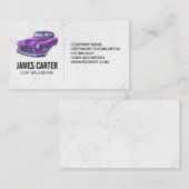 Lila klassisches Auto Visitenkarte (Vorne/Hinten)