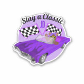 Lila klassisches Fahrzeug mit konvertiblen Linien, Aufkleber (Vorderseite)