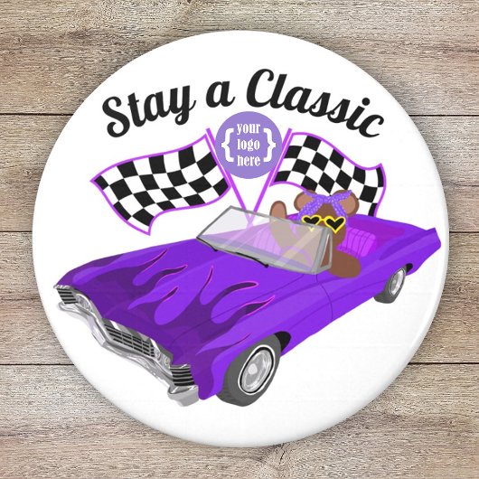 Lila klassisches Fahrzeug mit konvertiblen Linien, Magnet