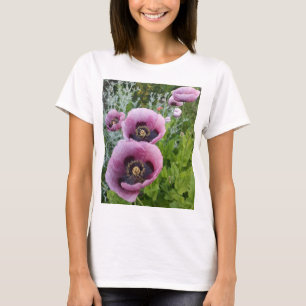 Lila Klatschmohn Rosa Blume Floral Damen T-Shirt