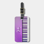 Lila Klavier-personalisierter Musik-Gepäck-Umbau Gepäckanhänger (Vorderseite vertikal)