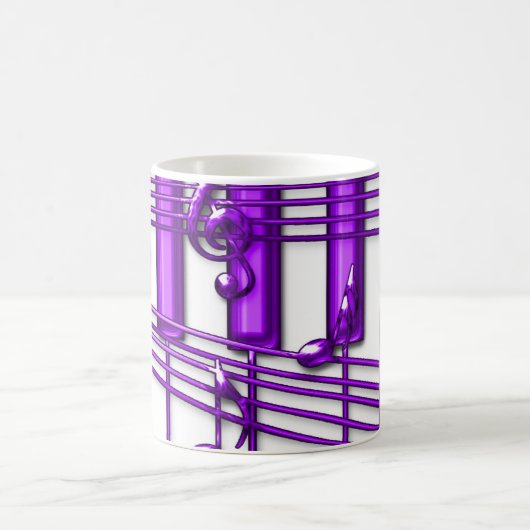 Lila Klavier-Tastatur-Musiknoten Kaffeetasse (Mittel)