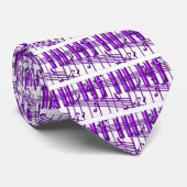 Lila Klavier-Tastatur-Musiknoten Krawatte (Gerollt)