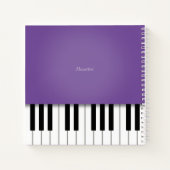Lila Klaviermusik Personalisiert Notizblock (Rückseite)