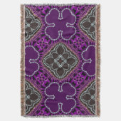 Lila Klee Geometric Patter Woven Throw Blanket Decke (Vorderseite Vertikal)
