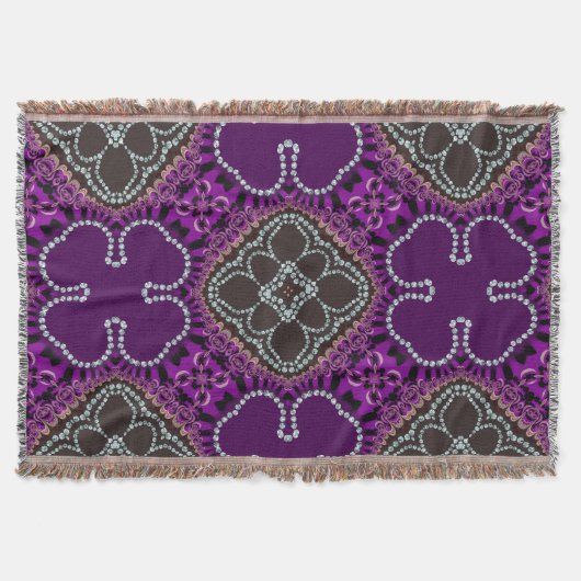 Lila Klee Geometric Patter Woven Throw Blanket Decke (Vorderseite)