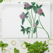 Lila Klee Geschirrtuch (Gefaltet)