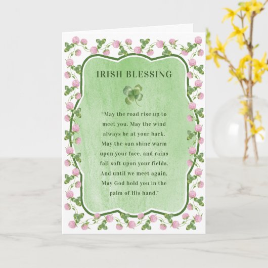 Lila Klee | St Patrick's Day Irish Sessing Karte (Gelbe Blume)