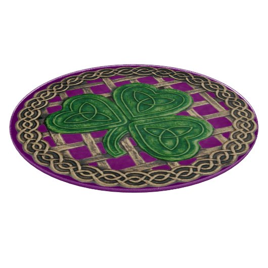 Lila Kleeblatt auf der CNT-Schneidplatte Schneidebrett (Ecke)