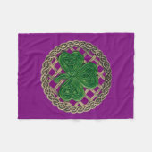 Lila Kleeblatt auf keltischen Knochen Fleece Blank (Vorderseite (Horizontal))