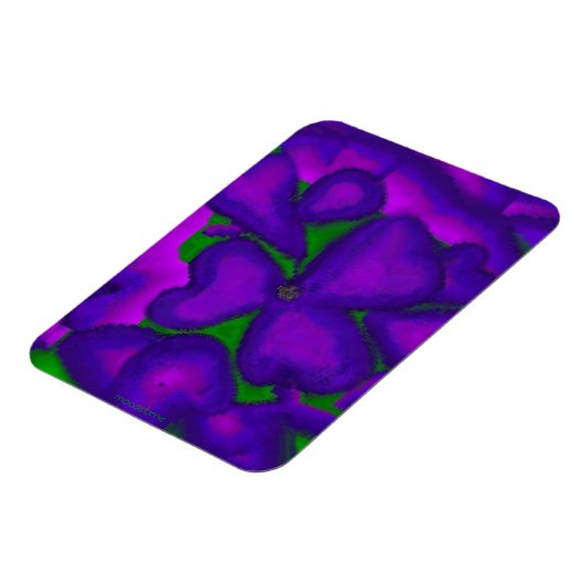 Lila Kleeblatt Magnet (Linke Seite)