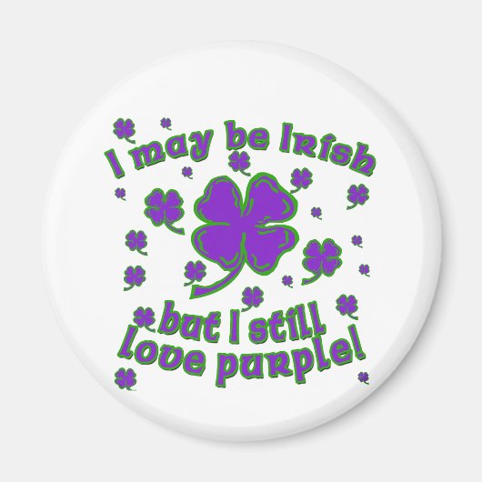 Lila Kleeblatt St. Patrick's Day Design Magnet (Vorne)