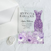 Lila Kleid 70. Geburtstag Acryleinladungen