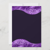 Lila Kleid & Gold Glitzer Balloons Sweet 16 Einladung (Rückseite)