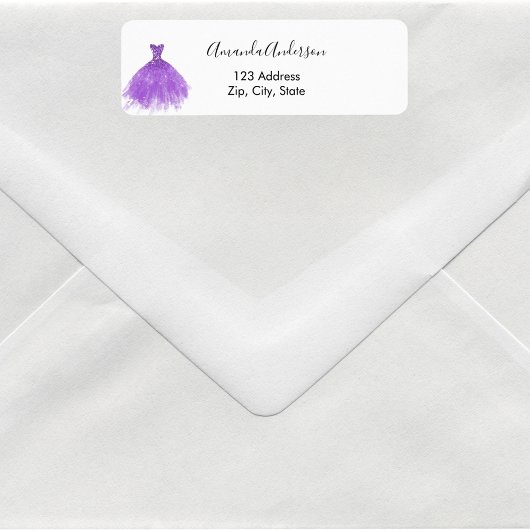 Lila Kleid Weiß elegante Rücksendeadresse
