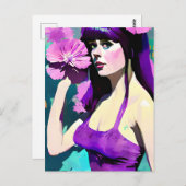 Lila Kleiderfrau Postkarte (Vorne/Hinten)